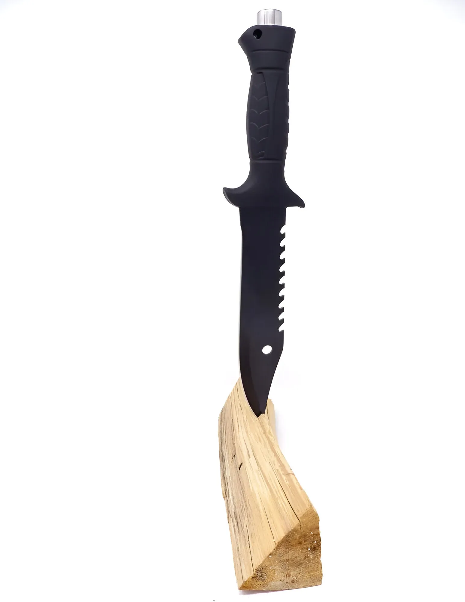 Black Stainless Steel Knife For Camping Activities With Compass