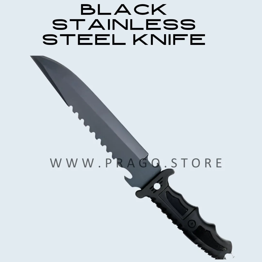 Black Stainless Steel Knife For Camping Activities