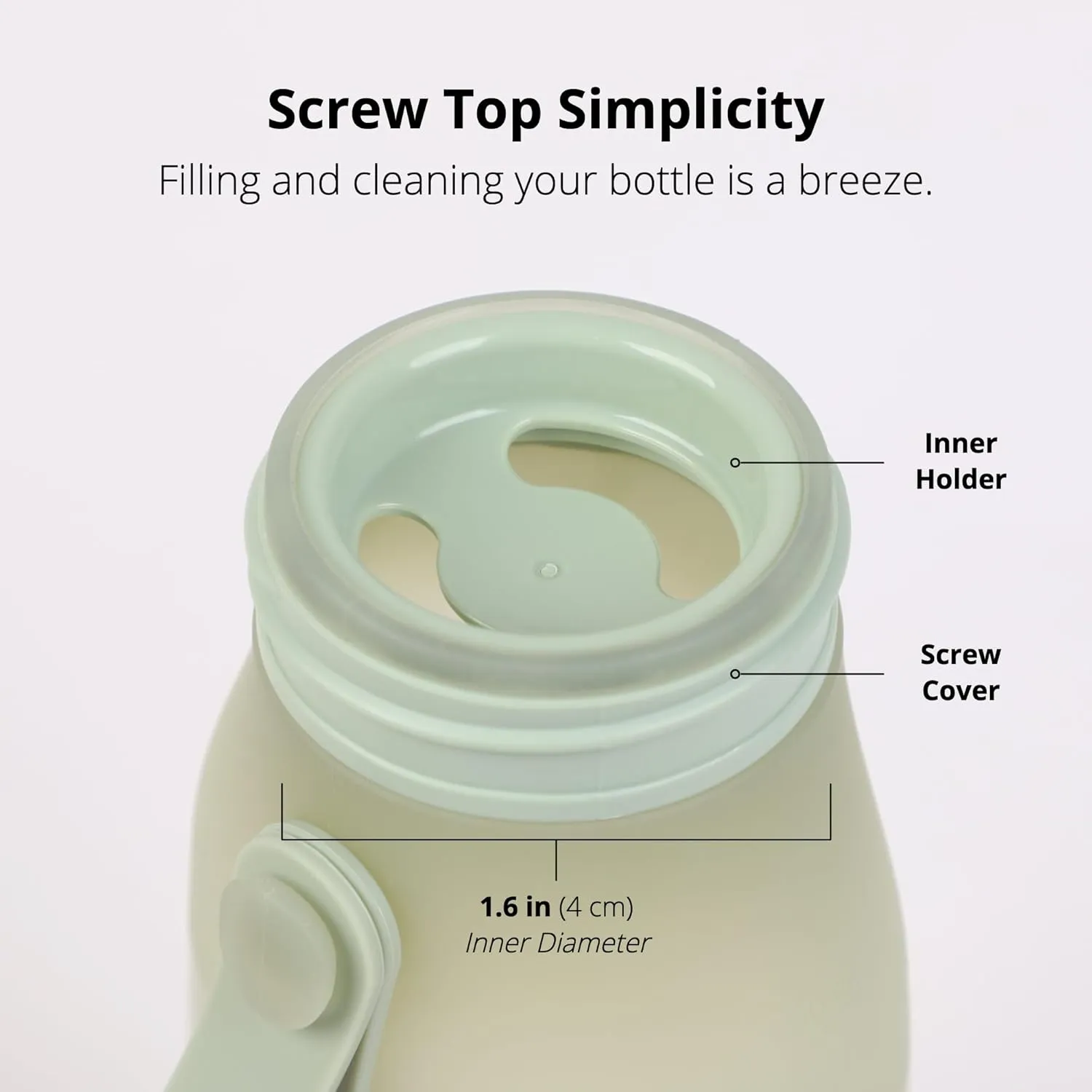 BLUE GINKGO Collapsible Water Bottle – Lightweight, Foldable Silicone Bottle for Travel, Hiking, and Camping (16.9oz, Made in Korea, Olive Green)