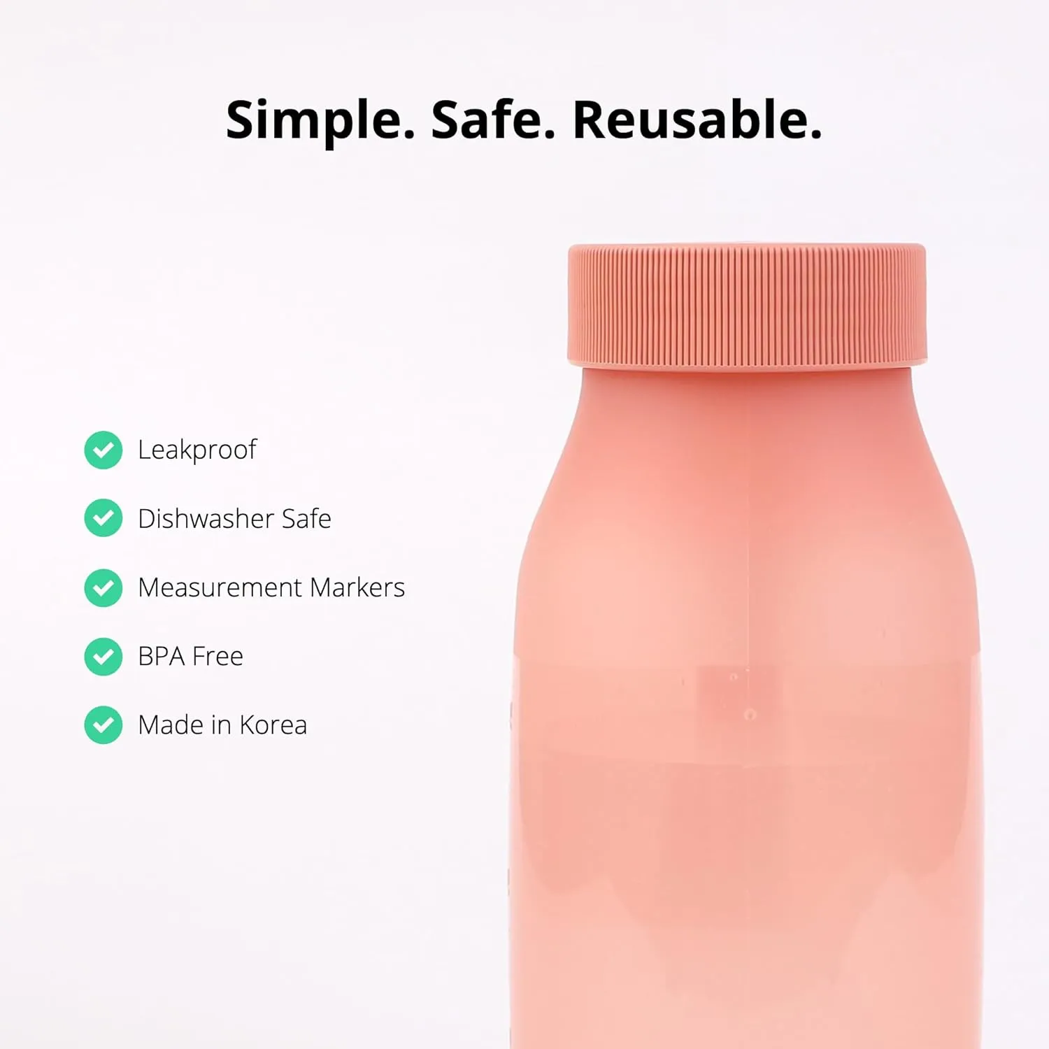 BLUE GINKGO Collapsible Water Bottle – Lightweight, Foldable Silicone Bottle for Travel, Hiking, and Camping (16.9oz, Made in Korea, Rose Pink)
