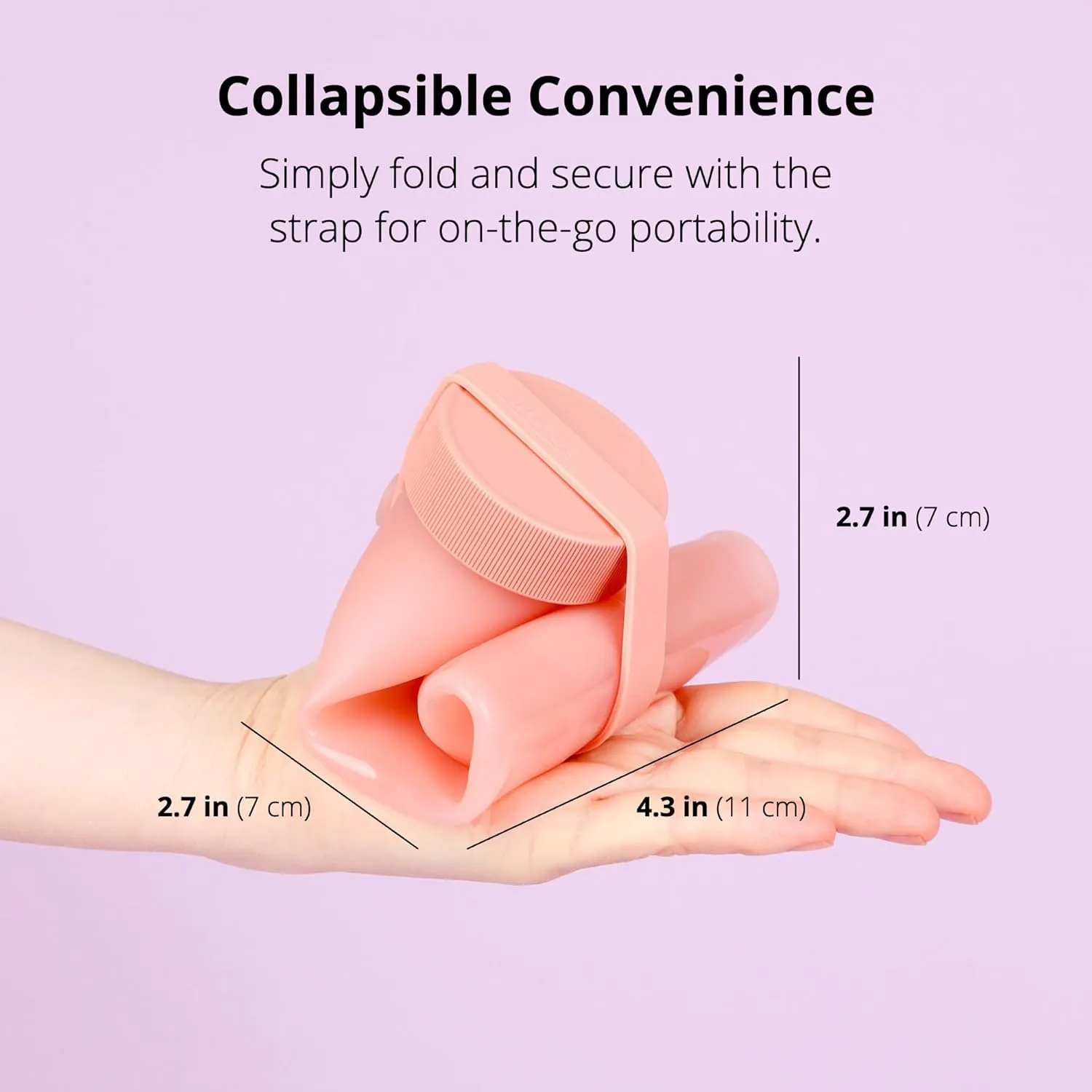 BLUE GINKGO Collapsible Water Bottle – Lightweight, Foldable Silicone Bottle for Travel, Hiking, and Camping (16.9oz, Made in Korea, Rose Pink)
