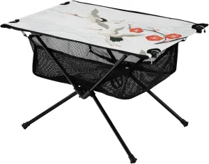 Bolaz Outdoor Folding Portable Picnic Camping Table-Crane and Cherry Blossom,Storage Mesh for Camping Gear Accessories, Hiking, Mountaineering, Outdoor Travel