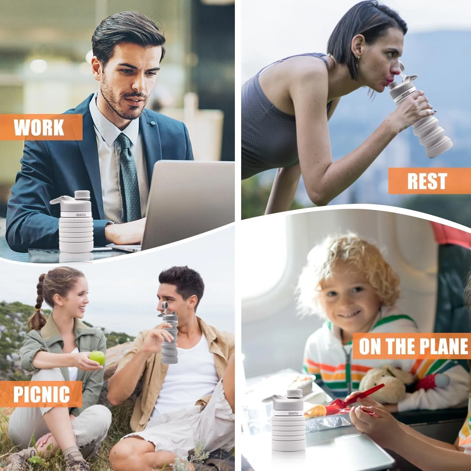 Bottle Portable, Collapsible Convenient delivery Easy Leakproof, Clean, Shatter-Resistant, BPA-Free Travel-Friendly 20oz Silicone Professional service - to Water