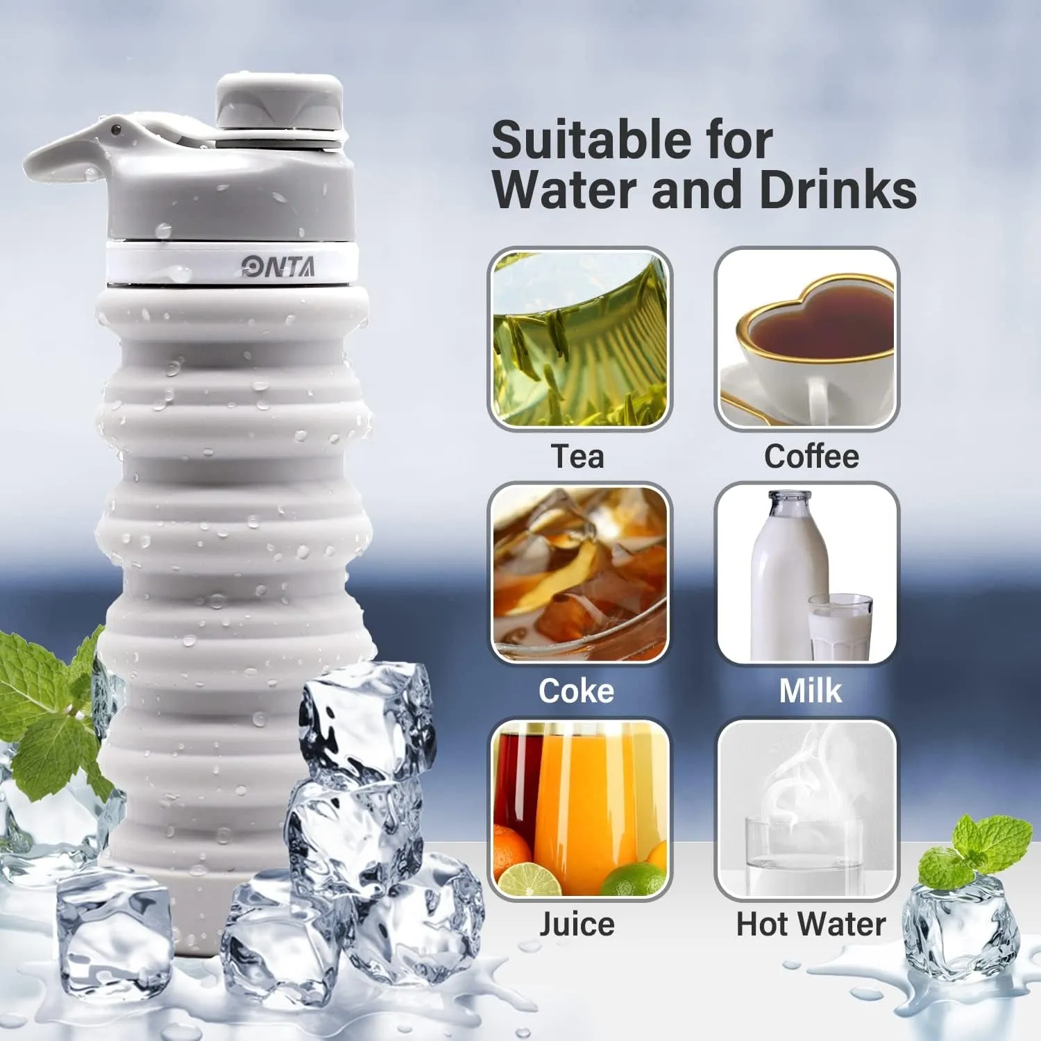Bottle Portable, Collapsible Convenient delivery Easy Leakproof, Clean, Shatter-Resistant, BPA-Free Travel-Friendly 20oz Silicone Professional service - to Water