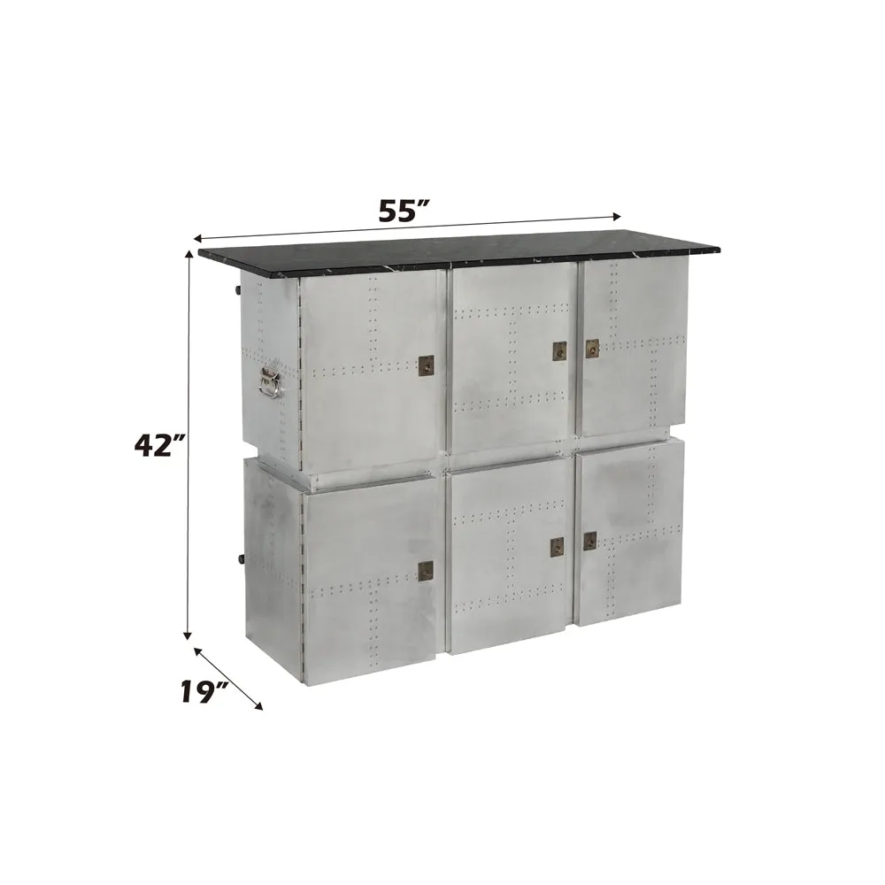 Brancaster Marble Top Aluminum Bar Table