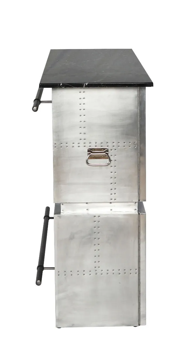 Brancaster Marble Top Aluminum Bar Table