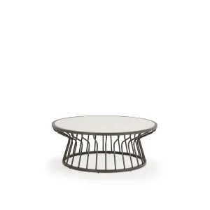 Brasilia Outdoor Aluminum Round Cocktail Table