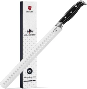 Brisket Knife - 12" Carving Knife with Full Tang Handle - High Carbon Stainless Steel Slicing Knives for Meat Carving - NSF Certified, Steel-King Series