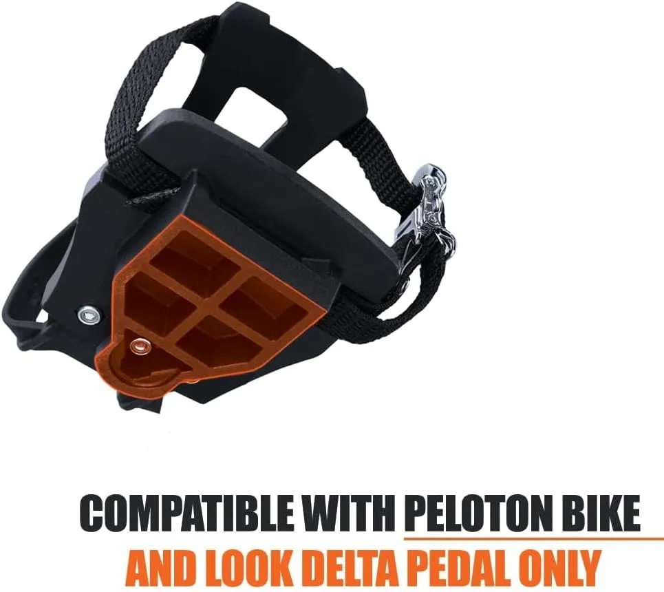 BV Bike Pedals Shimano SPD/Look Delta Compatible 9/16'' with Toe Clips - Peloton Pedals for Regular Shoes - Toe Cages for Peloton Bike - Exercise Bike Pedals - Universal Fit Bicycle Pedal
