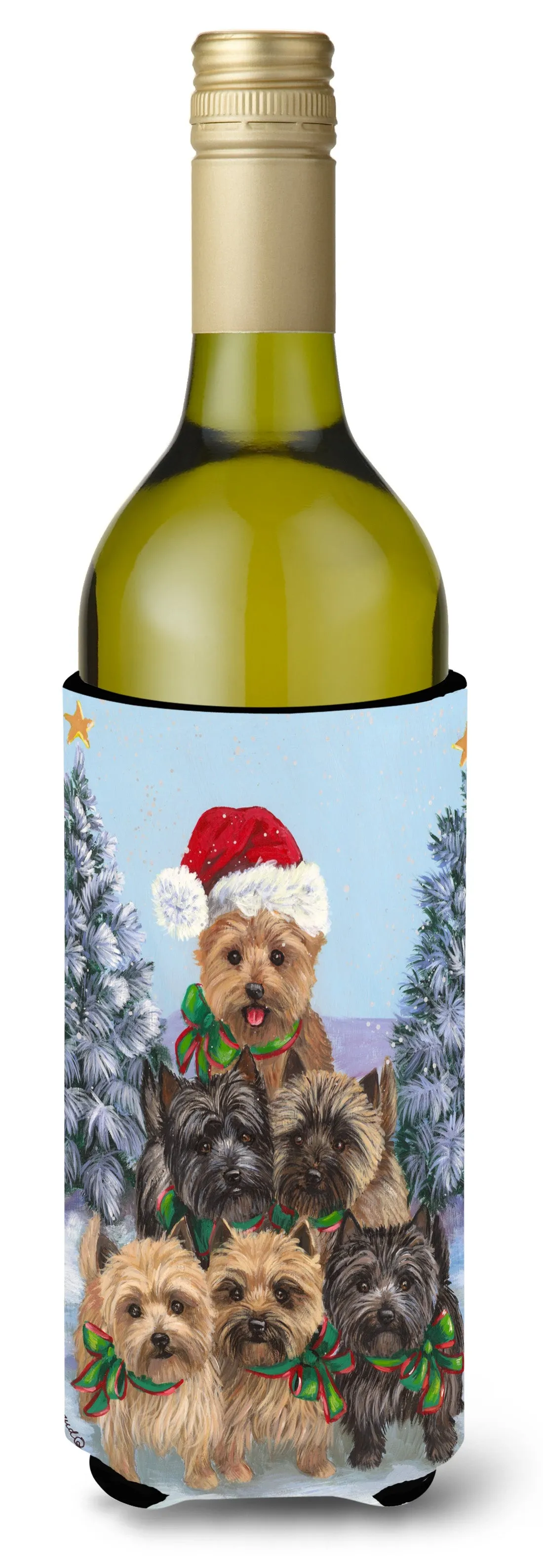 Cairn Terrier Christmas Family Tree Wine Bottle Hugger PPP3051LITERK