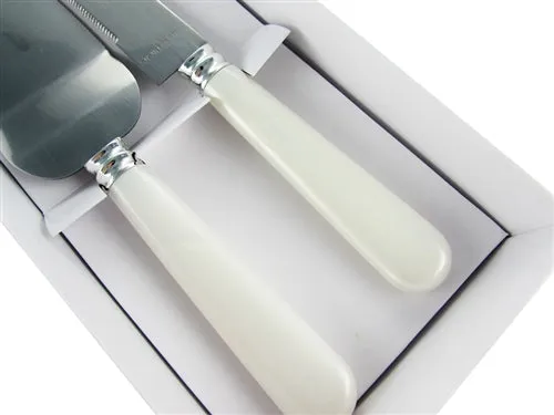 Cake Knife Set - Pearlescent Design (1 Set)