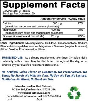 Cal MAG ZINC & Vitamin K2 (MK7) with D3