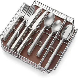 Cambridge Gailann Satin 45-Piece Flatware Set With Caddy, 46 Count, No Color