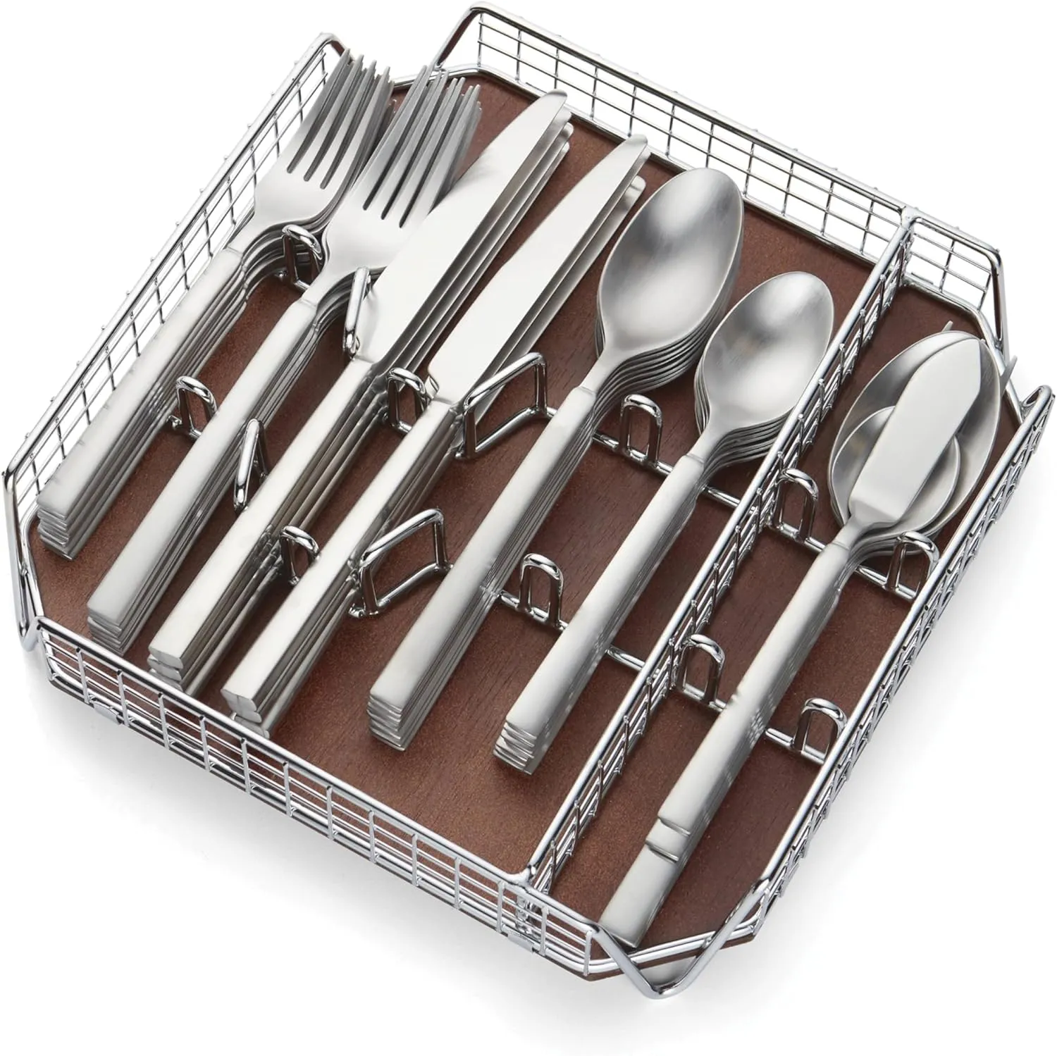 Cambridge Gailann Satin 45-Piece Flatware Set With Caddy, 46 Count, No Color