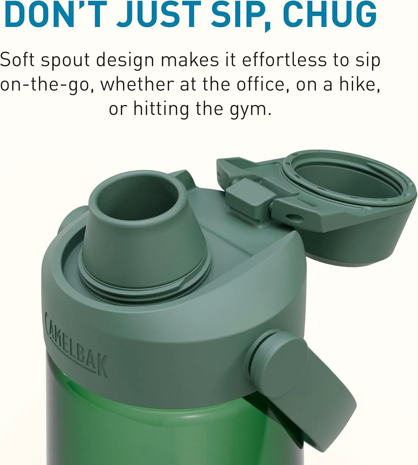 CamelBak Thrive Chug 25oz Water Bottle with Tritan Renew - Leak Proof Lid, Forest Green