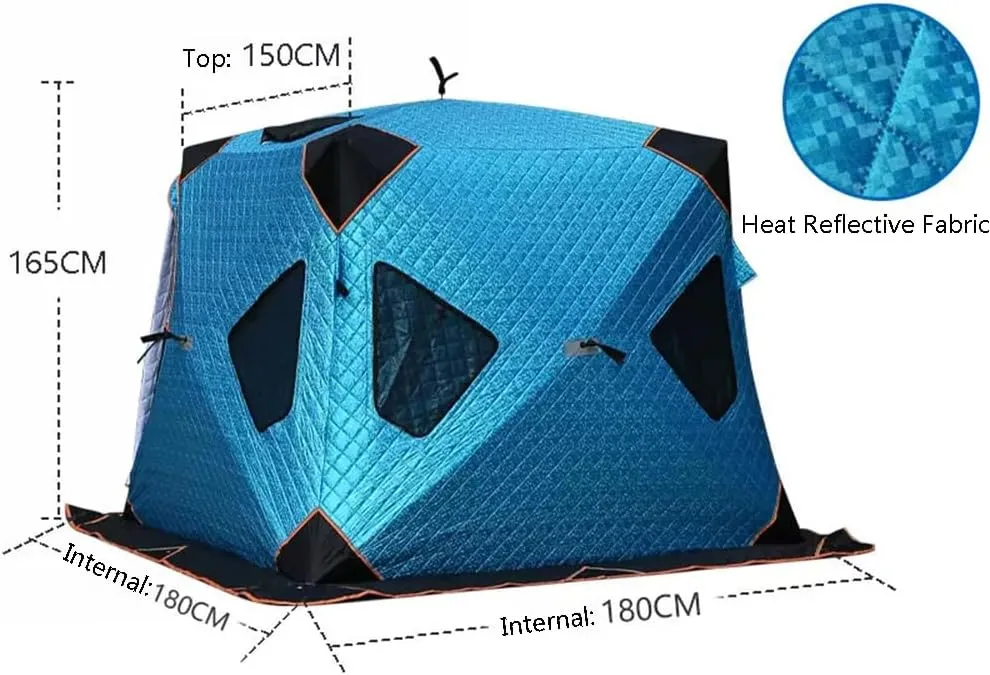 Camping Equipment Winter Fishing Tent Ice Fishing Shelter Heat Reflective Fabric Three-Layer Quilted Insulation Effect is Good (Blue A)
