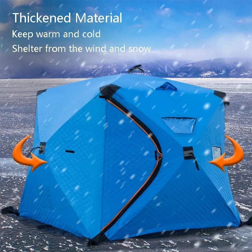 Camping Equipment Winter Fishing Tent Ice Fishing Shelter Heat Reflective Fabric Three-Layer Quilted Insulation Effect is Good (Blue A)
