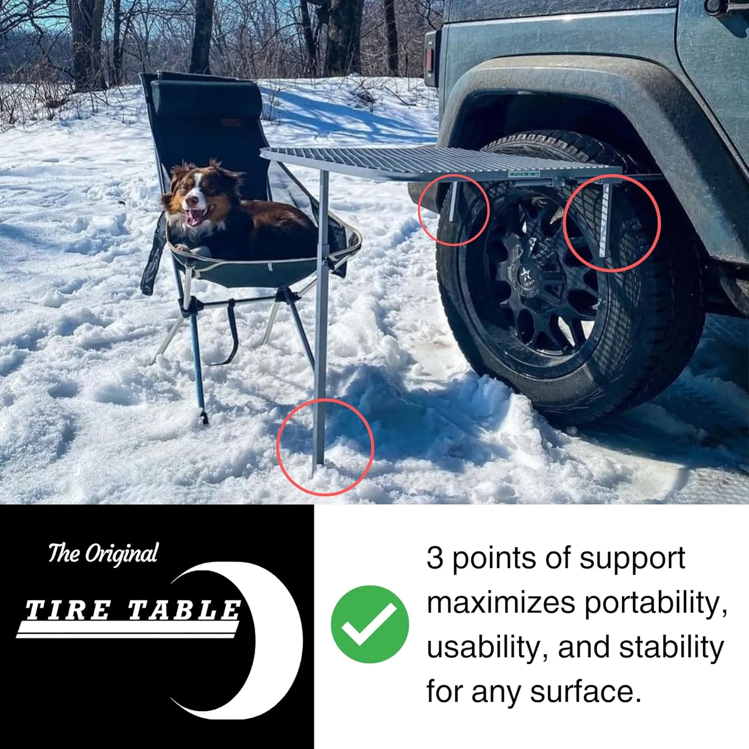 Camping Table, Standard (29" x 23" x 1.5"), Black (Aluminum)