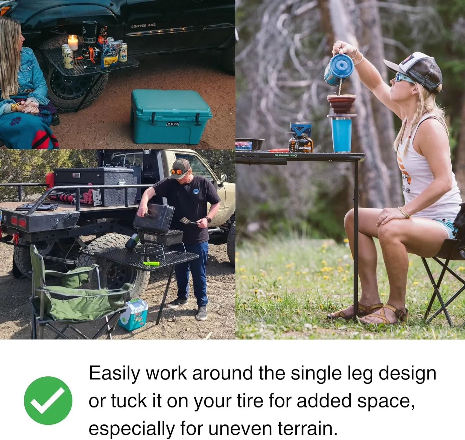 Camping Table, Standard (29" x 23" x 1.5"), Black (Aluminum)