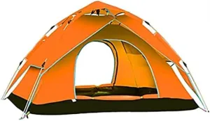 Camping Tent Camping Tent for 3-4 Person Double Layer Automatic Pop Up Tent with Carry Bag | Suitable for Hiking Outdoor (Color : Blue)