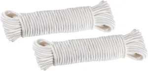 Camping Tent Ropes 2pcs Handmade Rope Twine White Macrame Outdoor 4mm Diameter 10m Length