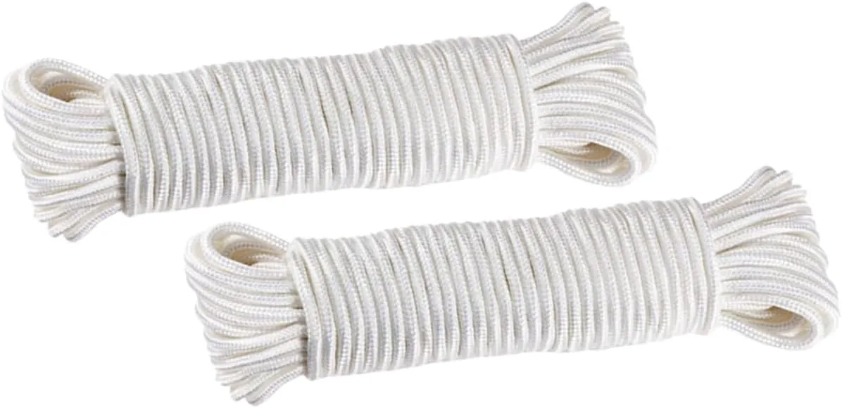 Camping Tent Ropes 2pcs Handmade Rope Twine White Macrame Outdoor 4mm Diameter 10m Length