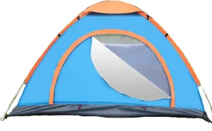 Camping Tents, Automatic Pop Up Sun Shelter 2-3/3-4 Persons Tent, Family Tent for Beach/Garden/Fishing/Picnic Hiking Travel,Blue,3 to4 People