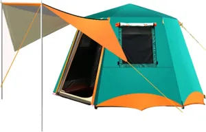 Camping Tents Shelter Portable with Carry Bag Waterproof Hold 2-4 Persons Instant Setup Pop Up Tent with Top Rainfly UV Protection for Camping Hiking Mountaineering (Color : Green)
