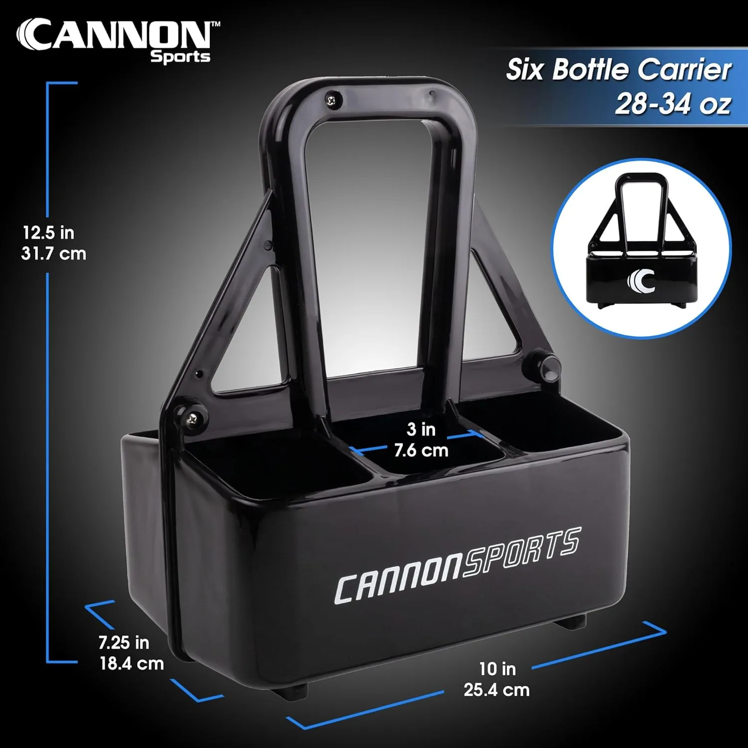 Cannon Sports 1 Liter Sports Water Bottle, BPA-Free, 34oz Capacity, Large Mouth, 2 lids (Straw & Squeeze) with Carrier, Great For Helmet Sports Such As Hockey, Lacrosse, Football, Boxing (Green)