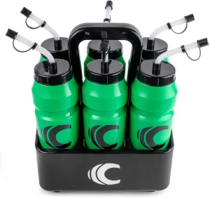 Cannon Sports 1 Liter Sports Water Bottle, BPA-Free, 34oz Capacity, Large Mouth, 2 lids (Straw & Squeeze) with Carrier, Great For Helmet Sports Such As Hockey, Lacrosse, Football, Boxing (Green)
