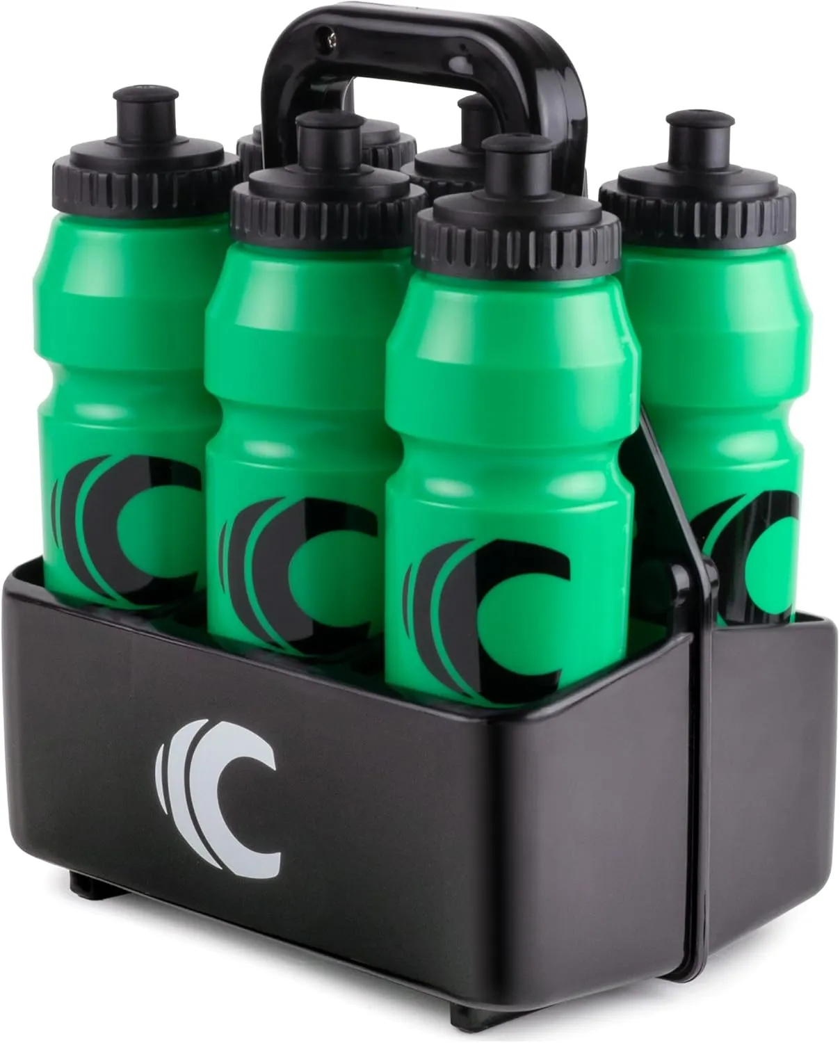 Cannon Sports 1 Liter Sports Water Bottle, BPA-Free, 34oz Capacity, Large Mouth, 2 lids (Straw & Squeeze) with Carrier, Great For Helmet Sports Such As Hockey, Lacrosse, Football, Boxing (Green)