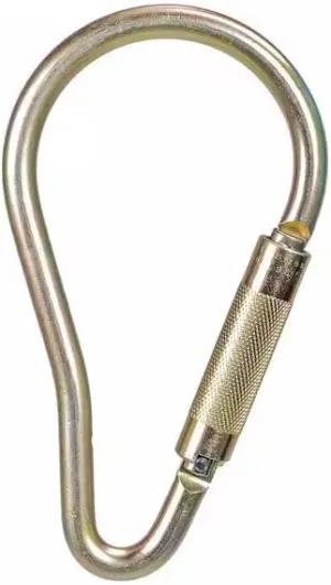 Carabiner, Auto-Lock, Pear, 9 1/2 in Length, 2-1/10" Gate Opening, Steel, Bare Aluminum, Mfr: 10089209-A