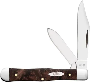 Case Knives xx Brown Maple Burl Wood Swell Center Jack Stainless 64061 Pocket Knife