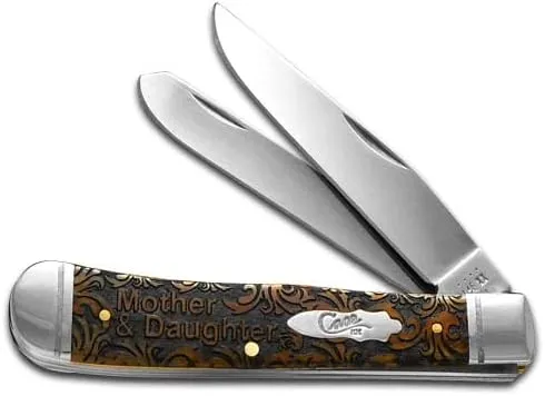 Case xx Knives Mother and Daughter Antique Bone Trapper 1/500 Stainless Pocket Knife