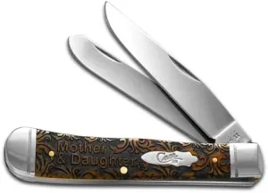Case xx Knives Mother and Daughter Antique Bone Trapper 1/500 Stainless Pocket Knife