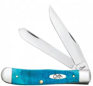 CASE XX - Sawcut Caribbean Blue Bone Trapper Stainless Pocket Knife