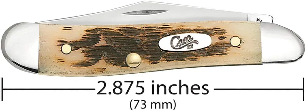 Case XX WR Pocket Knife Peanut, Amber Bone Handle W/Sharpening Stone - (6220 SS) - Length Closed: 2 7/8 Inches