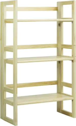 Casual Home 3-Shelf Folding Student Bookcase (20.75" Wide)-Natural