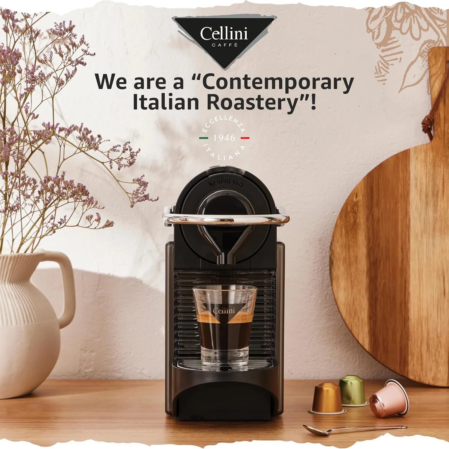 Cellini Caffè Mixed Variety Aluminum Nespresso Pods, 4 Distintive Italian Flavors, 100% Nespresso Original Machine Compatible, 120 Count, Medium to Strong Roast Coffee Capsules