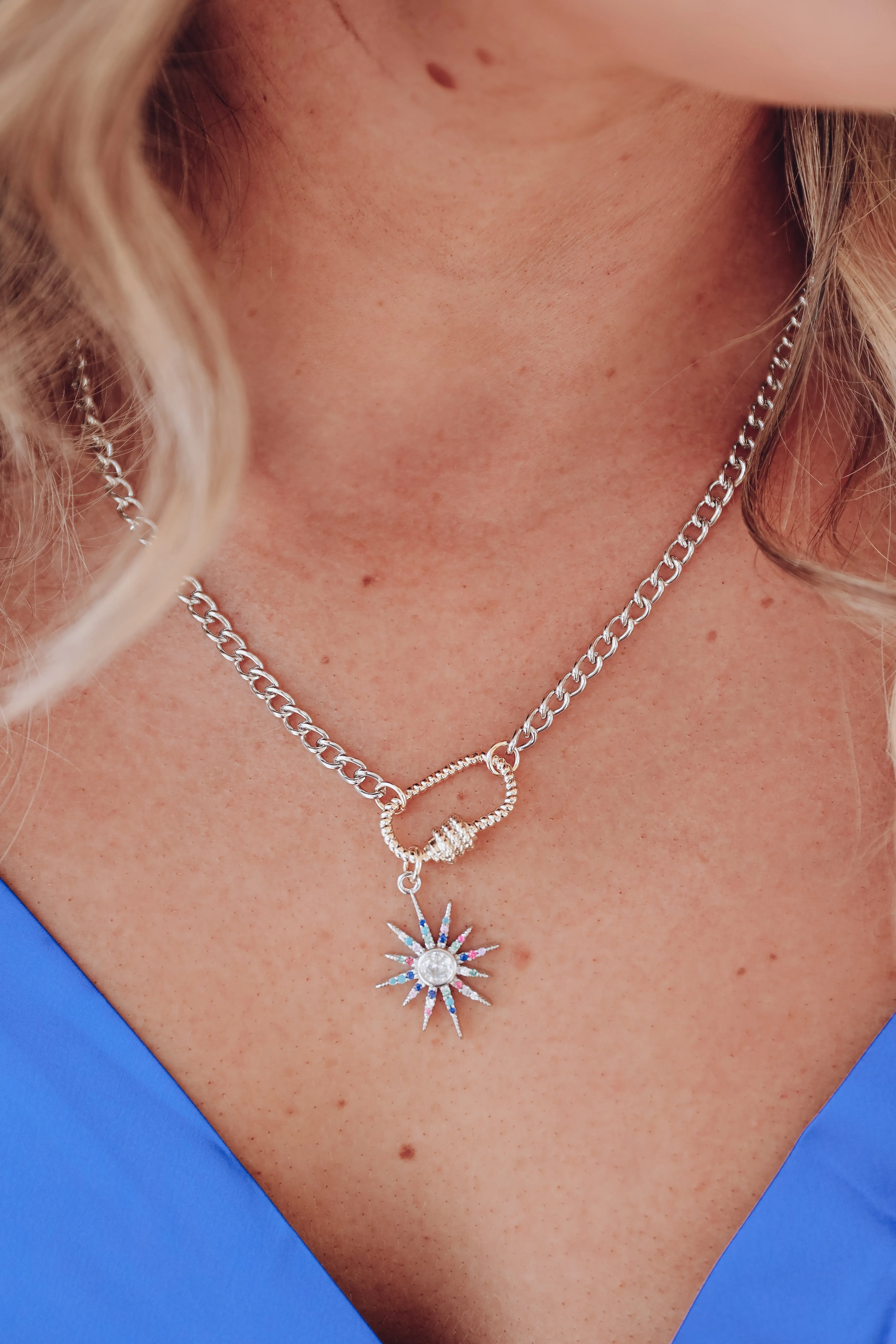 Charming Sun Lock Necklace by Treasure Jewels