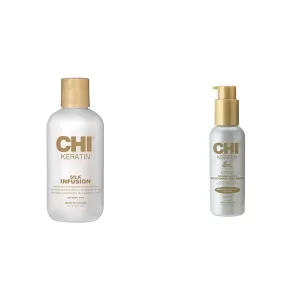 CHI Keratin Silk Infusion 6 Fl Oz & K-Trix Smoothing Treatment 3.92 Fl Oz Hair Bundle