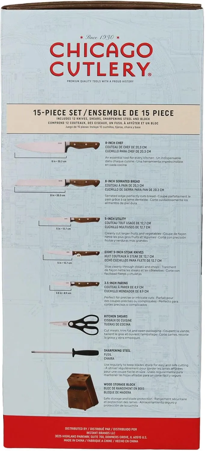 Chicago Cutlery 1134513 Precision Cut Kitchen Knife Set