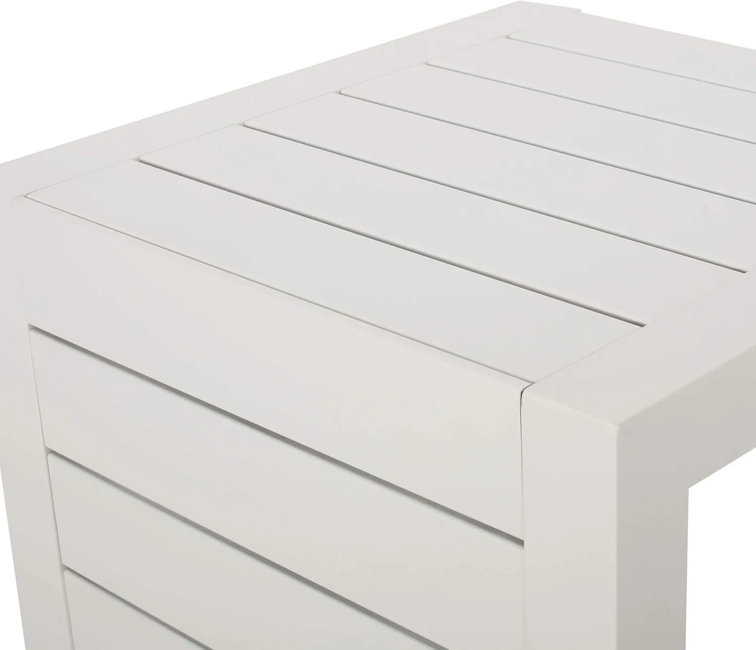 Christopher Knight Home Jesse Coral Outdoor Modern Aluminum C-Shaped End Table, White