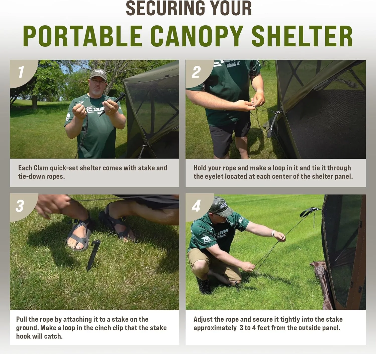 CLAM Pop Up Screen Tent, Outdoor Camping Gazebo Canopy, Pavilion, 12.5', Green - Heavy-Duty Portable Screened Shelter with Netting for Beach, Patio, and Backyard