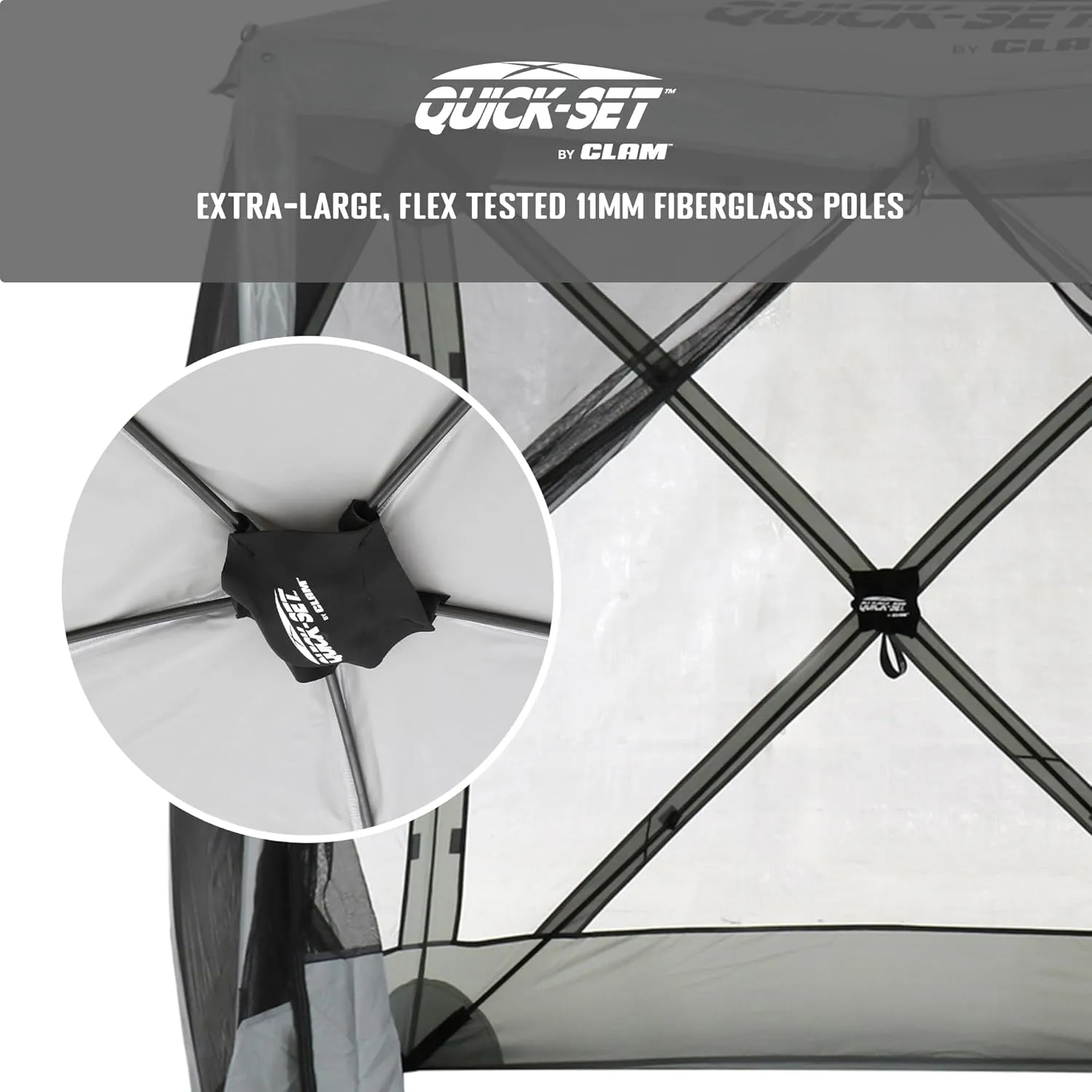 CLAM Pop Up Screen Tent, Outdoor Camping Gazebo Canopy, Traveler, 6' x 6', Gray