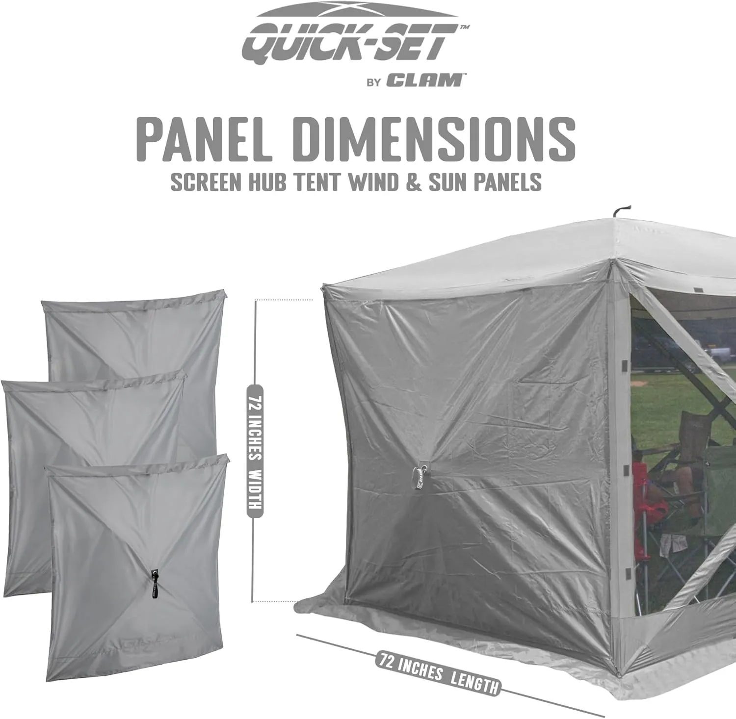 Clam Quick-Set Wind and Sun Panel Attachment for Escape Sport Screen Shelter Canopy Tent with Carrying Bag, Accessory Only