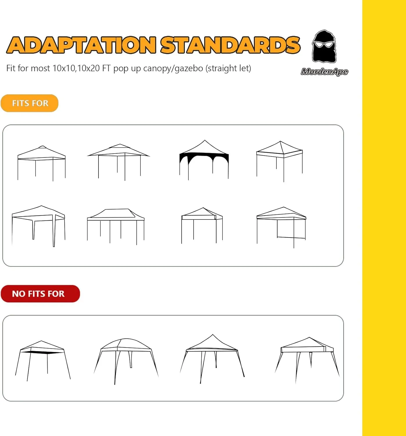 Clear Sidewall Splicing Transparent Canopy Sunwall for 10x10 Pop Up Canopy (Black)