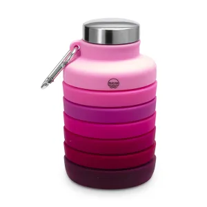 Collapsible Carabiner Bottle - Larger - Deep Pink