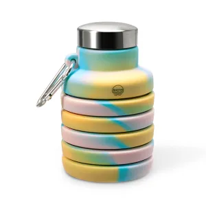 Collapsible Carabiner Bottle - Tie Dye - Pastel