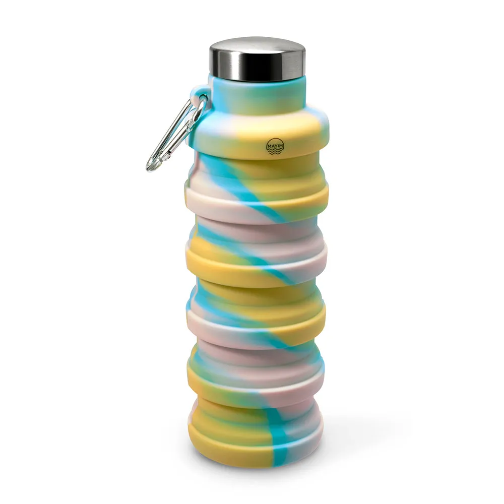 Collapsible Carabiner Bottle - Tie Dye - Pastel